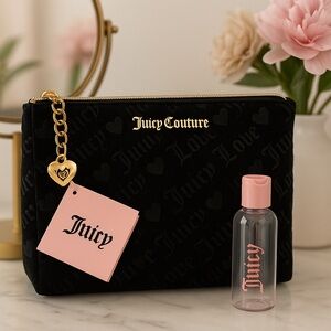 Juicy Couture Black Cosmetic Bag with Gold Accents